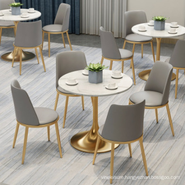 Nordic Cafe Marble Leisure Round Table Restaurant Tables and Chairs Simple Iron Tables and Chairs